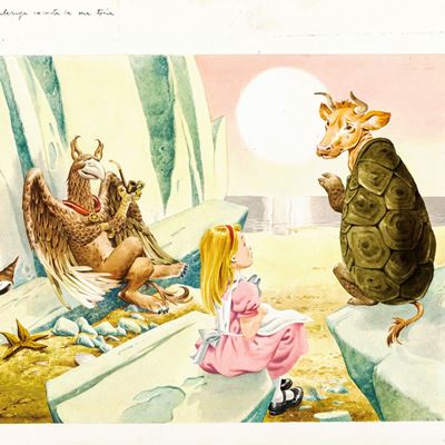 Lupatelli, Illustrazione per 'Alice nel Paese delle Meraviglie', tempera su cartone