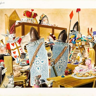 Lupatelli, Alice nel Paese delle Meraviglie, tempera su cartone