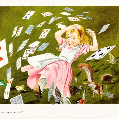 Lupatelli, Alice nel Paese delle Meraviglie, tempera su cartone