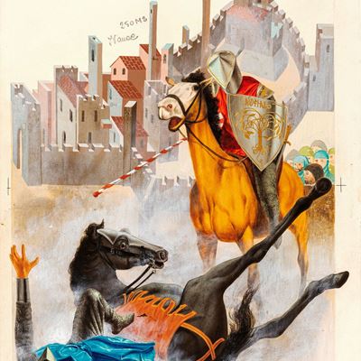 Ivanhoe - Illustrazione originale in tempera su cartoncino