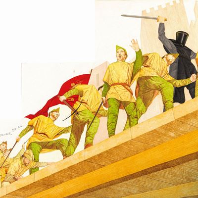 Ivanhoe - tempera su cartone sagomato
