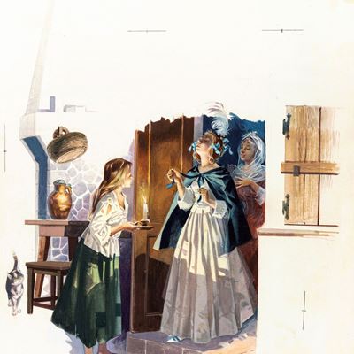 Bioletto, Cenerentola - Illustrazione originale, tempera su cartone