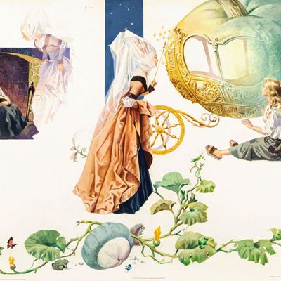 Bioletto, Illustrazione per 'Cenerentola', tempera su cartoncino