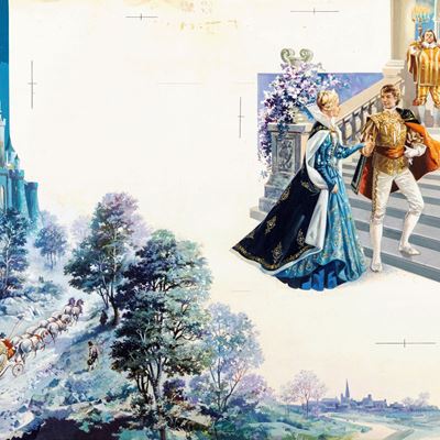 Bioletto, Cenerentola - Illustrazione originale, tempera su cartoncino