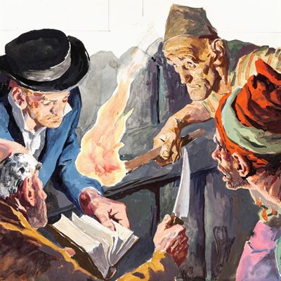 Illustrazione per 'L'isola del tesoro', tempera su cartone
