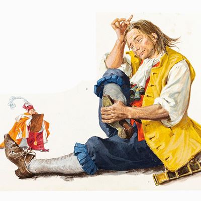 I viaggi di Gulliver, tempera su cartone sagomato