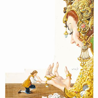 I viaggi di Gulliver, tempera su cartone sagomato