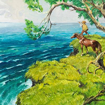 I viaggi di Gulliver - Illustrazione originale, tempera su cartone