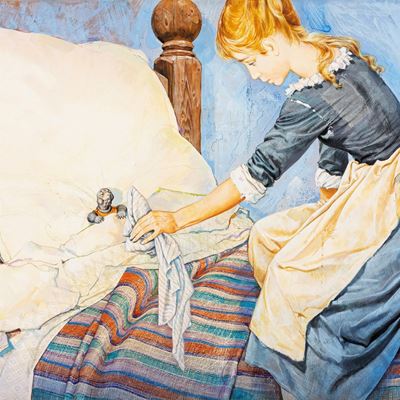 C'era una volta Cenerentola - tempera e acquerello su cartone