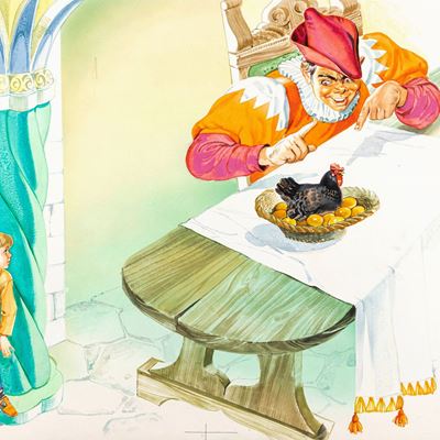 Giacomino e il fagiolo, tempera su cartone