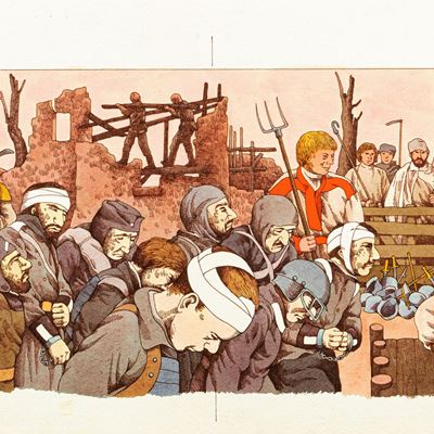 Il reuccio degli uccelli, china e acquerello su cartoncino