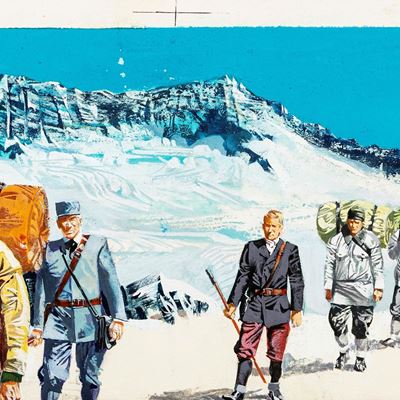 Illustrazione per 'Viaggio al centro della Terra', tempera su cartone