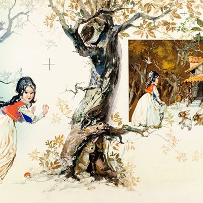 Biancaneve, tempera su cartone
