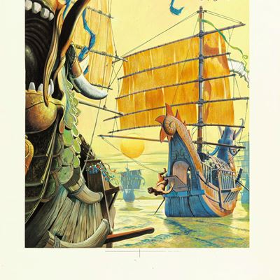 Rizzato, Illustrazione per Fiabe dell'antica Cina, tempera su cartone