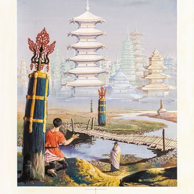 Rizzato, Fiabe dell'antica Cina, tempera su cartone