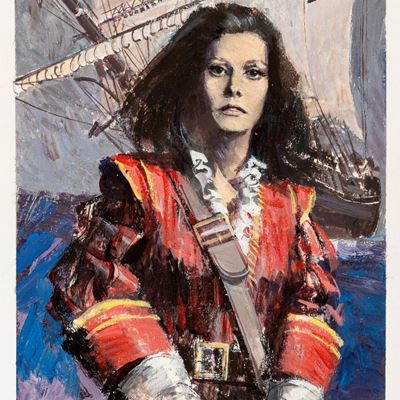 Copertina per 'Jolanda, la figlia del Corsaro Nero', tempera su cartone