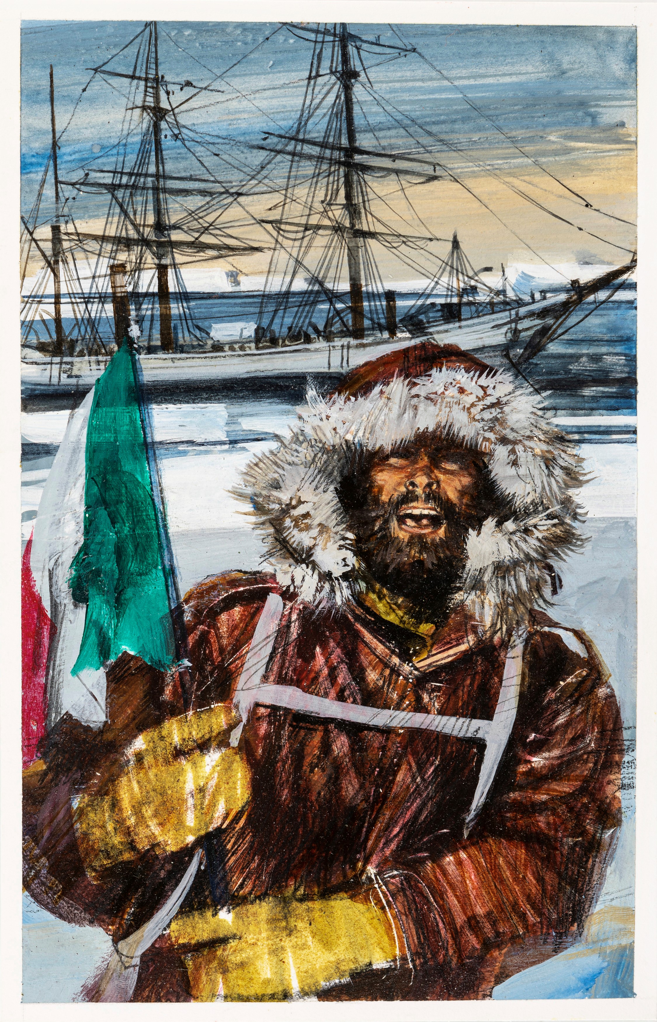 Gianni Renna - Salgari Towards the Arctic 1968, Fairy Tales / Original  Comic Arts