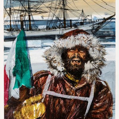 Verso l'Artide - Originale di copertina, tempera su cartone