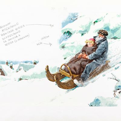 Illustrazione per 'Heidi', tempera su cartoncino