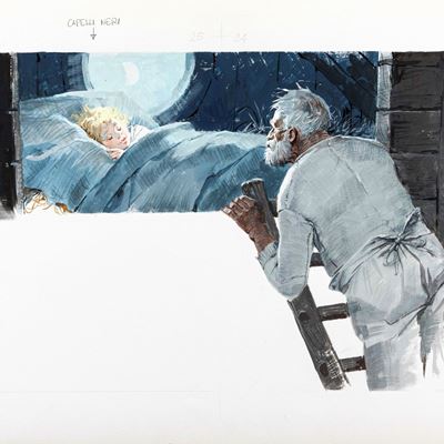 Illustrazione originale per 'Heidi', tempera su cartoncino