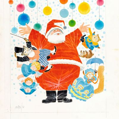 Tutto Natale - Tempera e acquerello su cartone