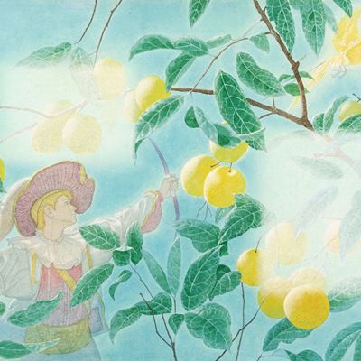 L'uccello d'oro, matita, pastelli e tempera su cartone