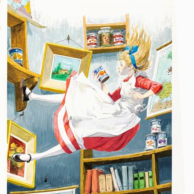 Alice nel Paese delle Meraviglie, tempera su cartone sagomato
