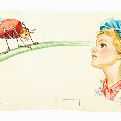 Alice attraverso lo specchio - tempera su cartone sagomato