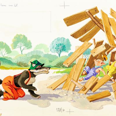I tre porcellini - tempera su cartone