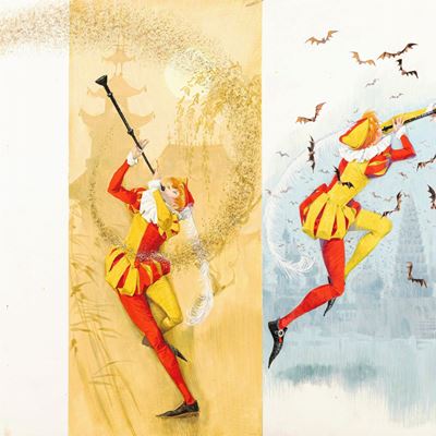 Il piffero magico, tempera su cartone