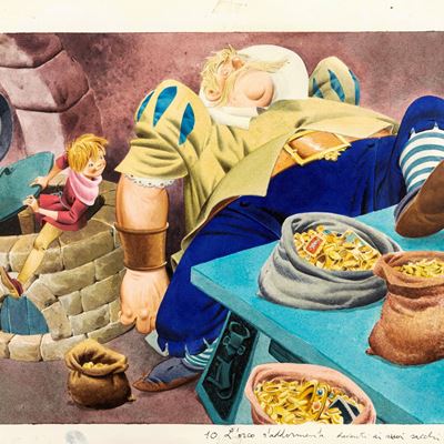 Lupatelli, Giacomino e il fagiolo, tempera su cartone