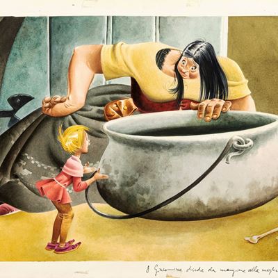 Lupatelli, Giacomino e il fagiolo, tempera su cartone