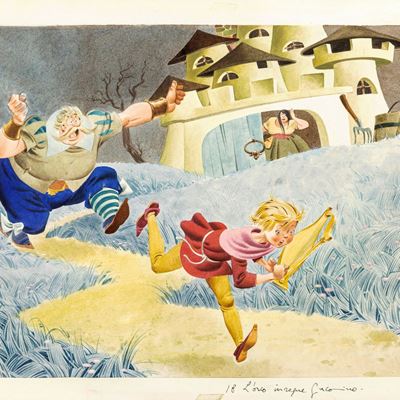 Lupatelli, Giacomino e il fagiolo, tempera su cartone