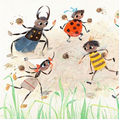 Illustrazione per 'Cesarina gentil formichina', tempera su cartone