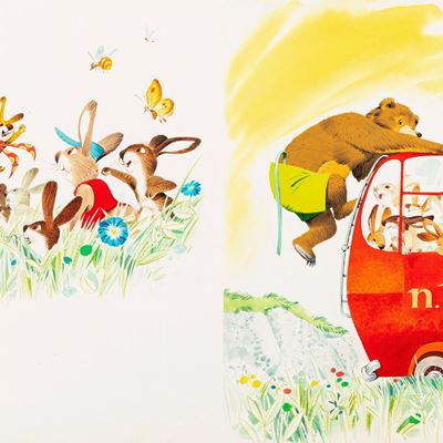 Lupatelli, Starter leprotto autista - Illustrazione originale