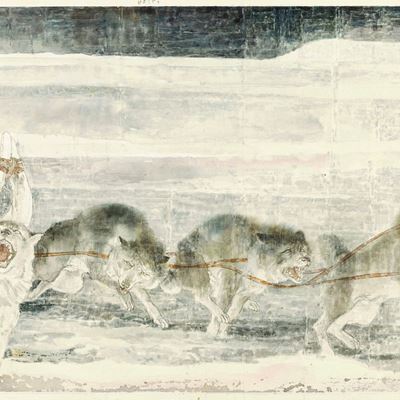 Fiabe eschimesi - tempera e acquerello su cartone