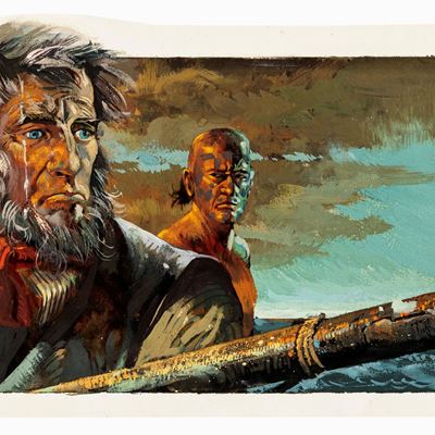 De Gaspari, Illustrazione per Moby Dick, tempera su cartone sagomato