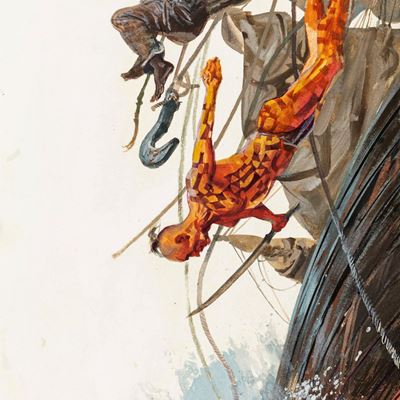 De Gaspari, Moby Dick - Illustrazione originale, tempera su cartone