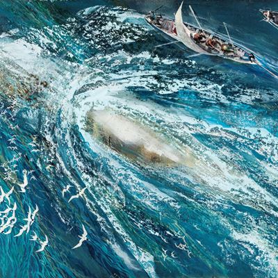 De Gaspari, Illustrazione per 'Moby Dick', tempera su cartone