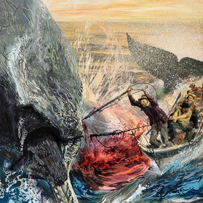 De Gaspari, Illustrazione per Moby Dick, tempera su cartone