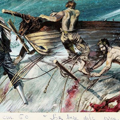 De Gaspari, Illustrazione per Moby Dick, tempera su cartone