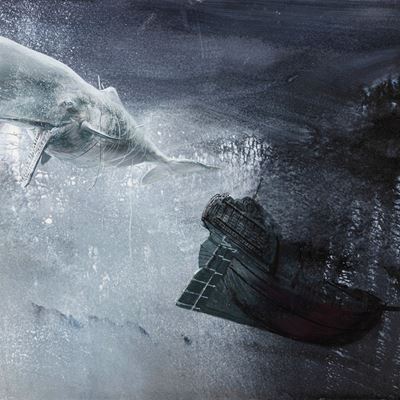 De Gaspari, Illustrazione originale per 'Moby Dick' - tempera su cartone