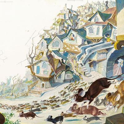 Il piffero magico, tempera su cartone