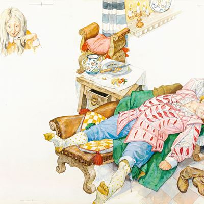 I tre capelli dell'orco, tempera su cartoncino