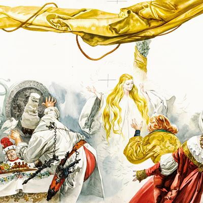 I tre cedri, tempera su cartone