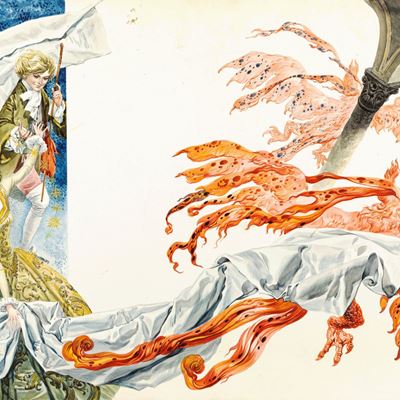 La principessa incantata, tempera su cartone