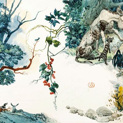 I musicanti di Brema, tempera su cartone