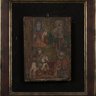Antica Icona Raffigurante Quattro Santi