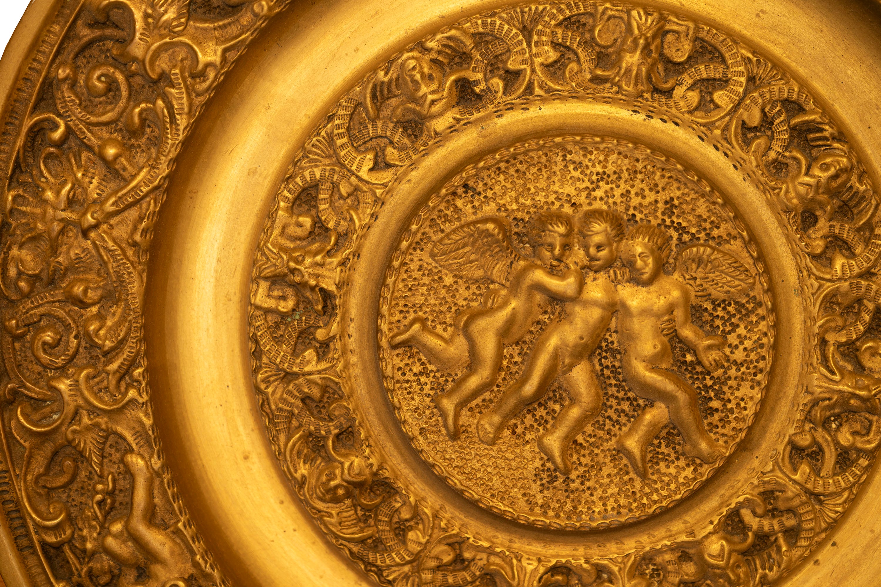 Piatto da Parata in Bronzo Dorato, Secolo XIX