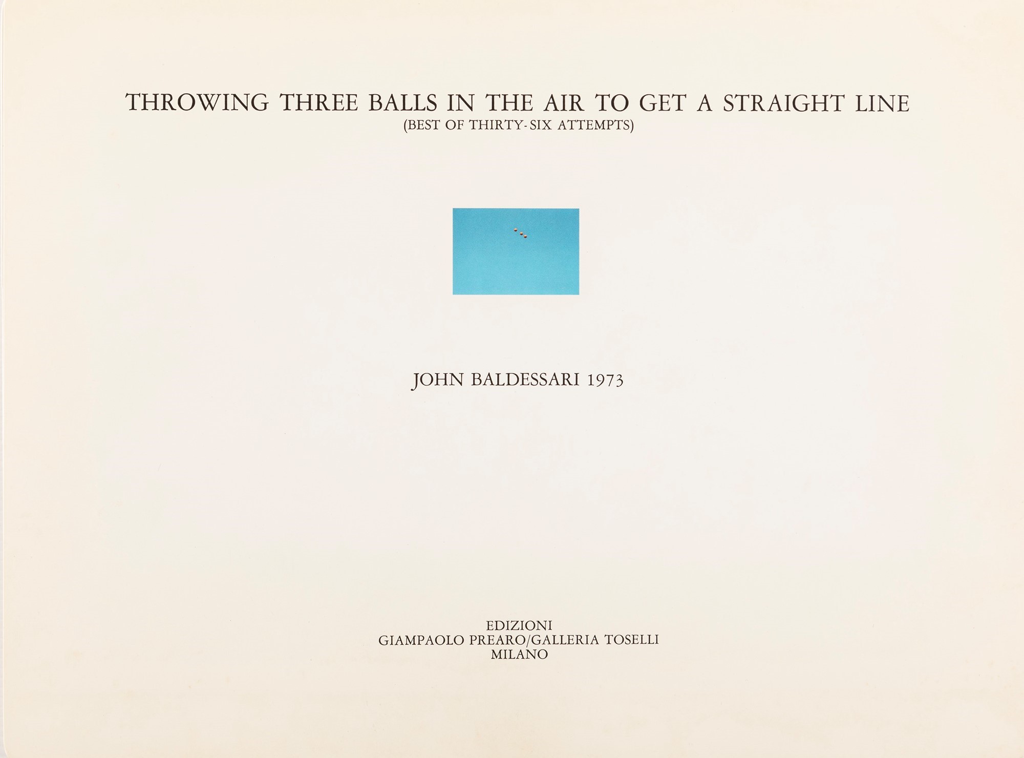 John Baldessari - Throwing Three Balls in the Air to Get a Straight Line, 1973, 12 stampe offset